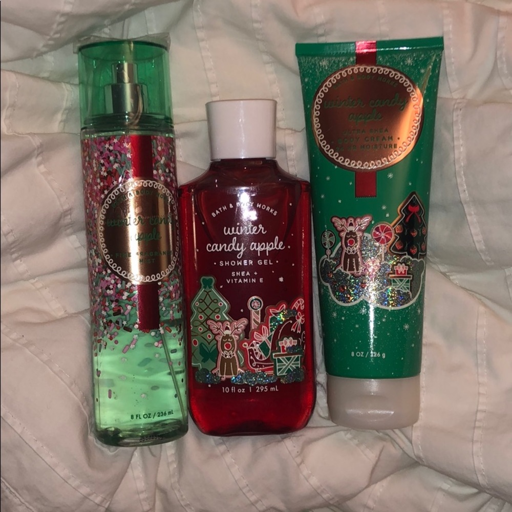 bath and body works winter candy apple set